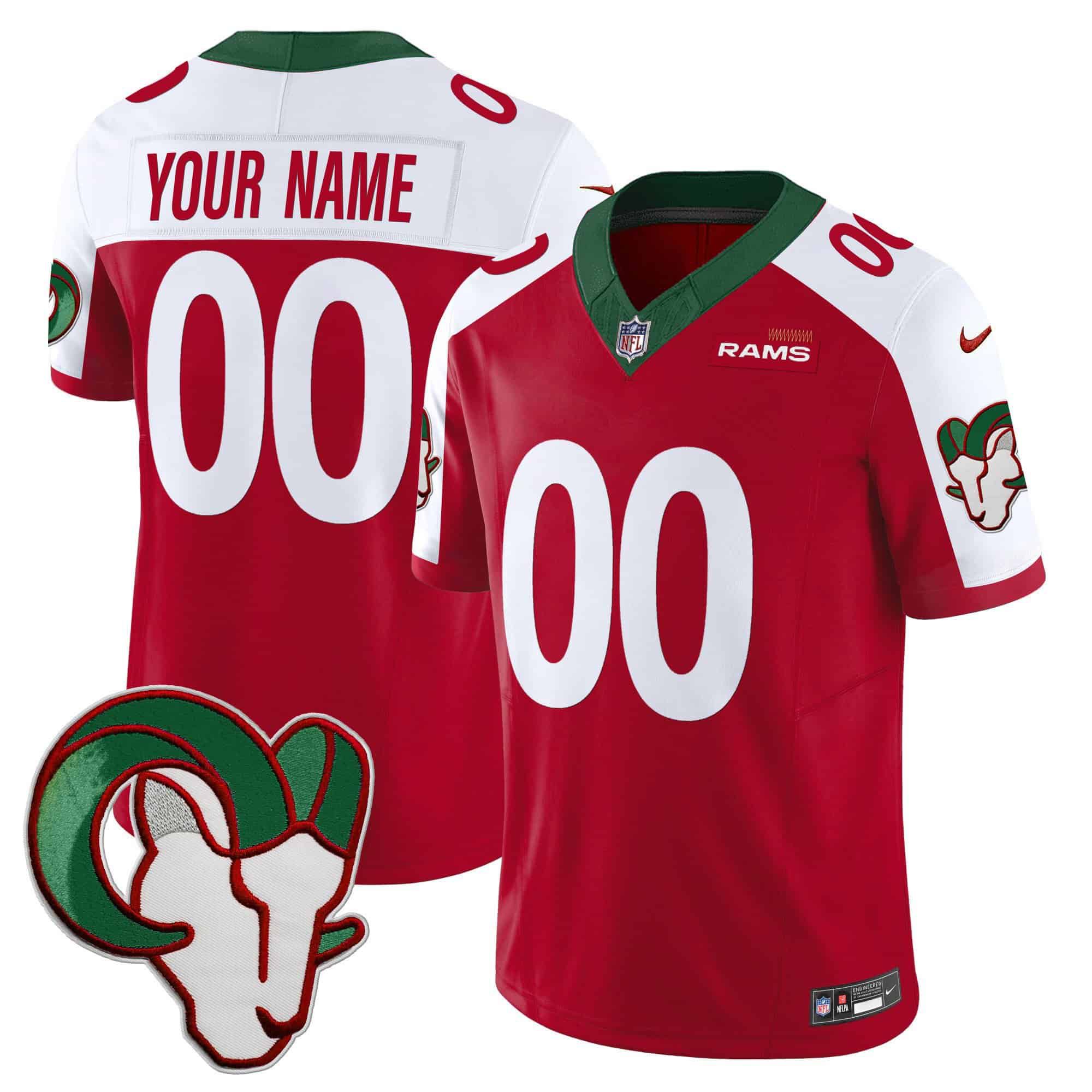 Men Los Angeles Rams Red 2024 Nike Mexico Vapor Limited Custom NFL Jersey
